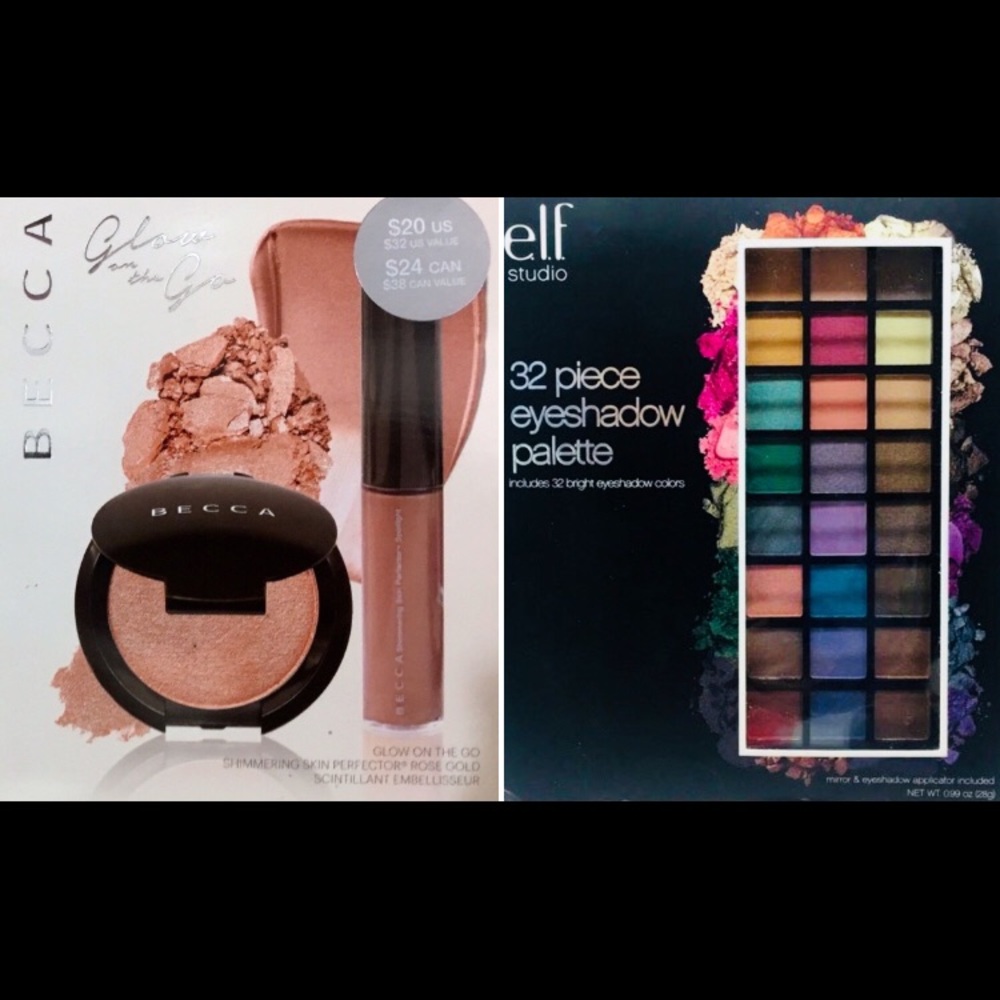 BECCA (Blush/Lip Gloss) & ELF (Eye Shadow Palette)